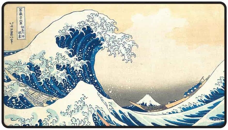Ultra Pro: Fine Art Black-Stitched Playmat - The Great Wave Off Kanagawa - Playmat