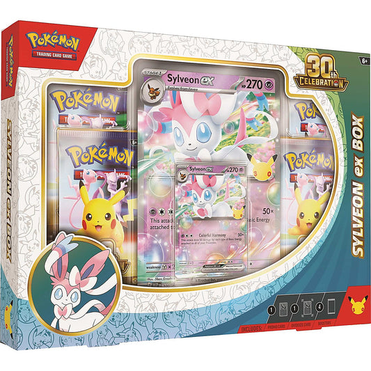 Pokémon 30th Celebration Sylveon ex Box – EN, geschärftes Originalbild