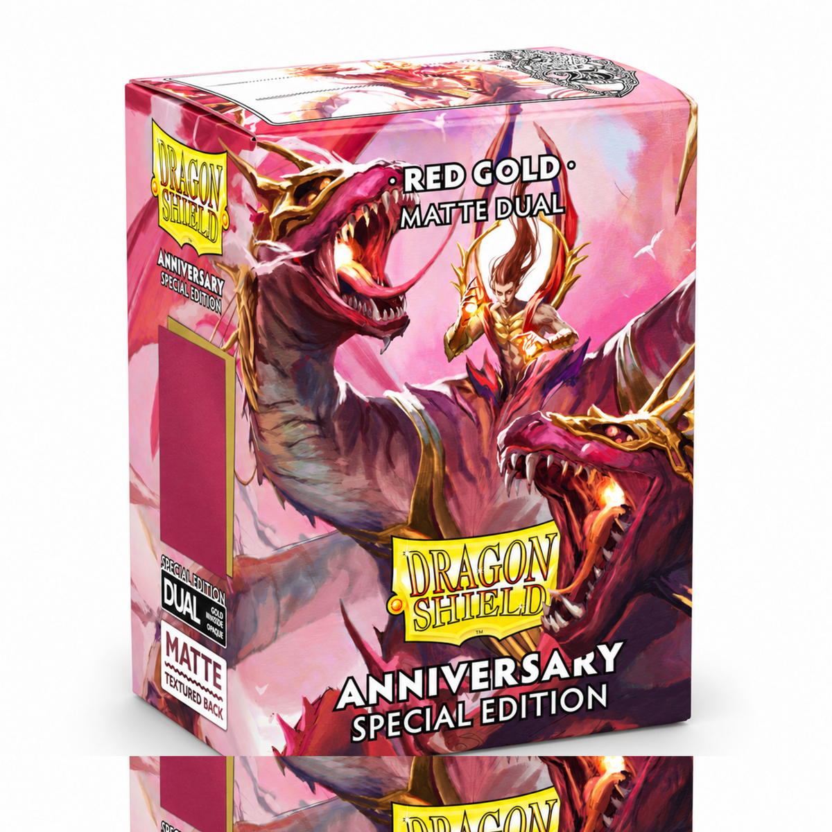 Dragon Shield Pomegranate and Gold Matte Dual Sleeves 100